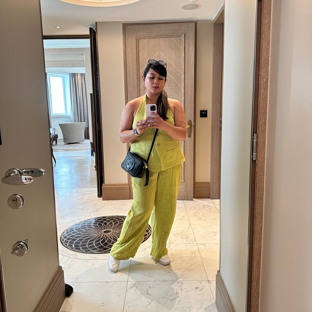 Free People Yellow Pantsuit